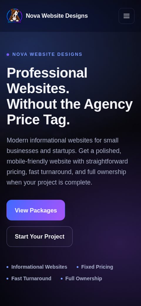 The same website shown on a mobile phone screen