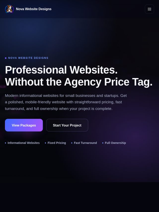 The same website shown on a tablet screen